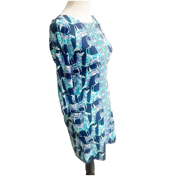 Lilly Pulitzer Beacon Alpaca My Bags Blue Mini Dress Size XXS Pima Cotton - Picture 5 of 10